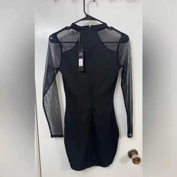 Fashion Nova Black Mesh Mini Dress - Picture 2 of 4